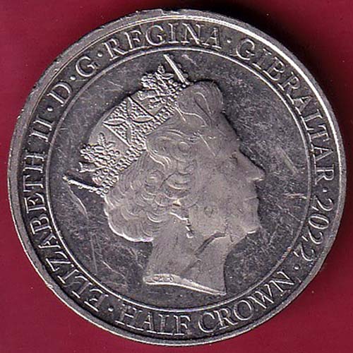 the right ti live in peace elizabeth ii d.g. regina gibraltar 2022 half crown– OO2770