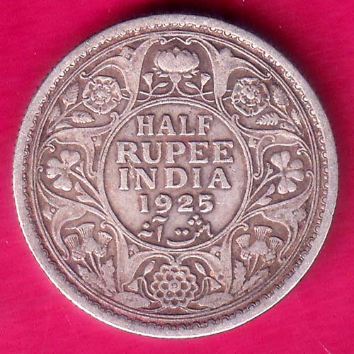 BRITISH INDIA 1925 HALF RUPEE :- OO1617