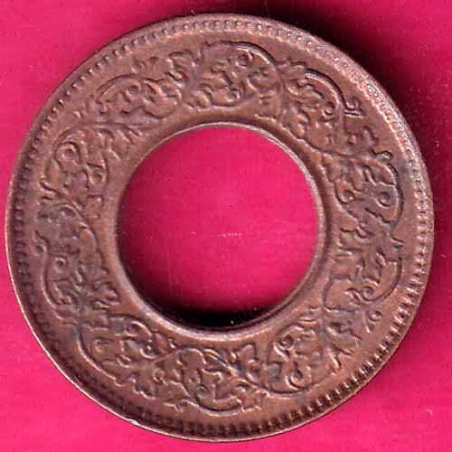 British india king george vi 1944 BOMBAY MINT one pice copper coin–@HUB3904