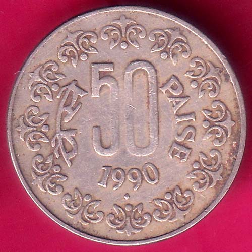 Republic india 1990  50 PAISE–@HUB3351