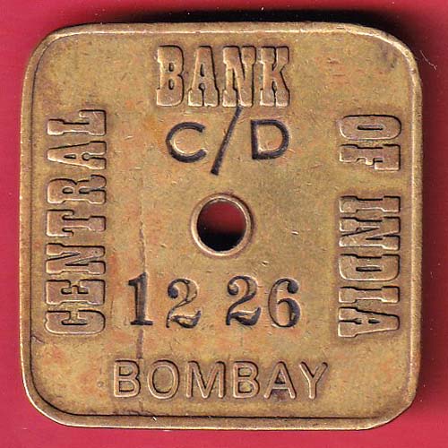 BANK TOKEN: CENTRAL BANK OF INDIA BOMBAY  C/D 12 26:- OO3538