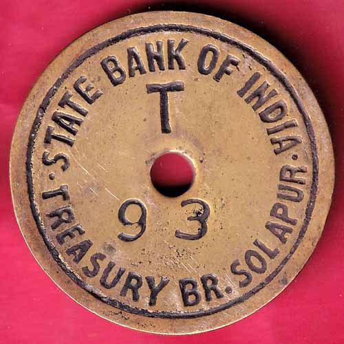 BANK TOKEN : STATE BANK OF INDIA SOLAPUR NO 93 – S1938