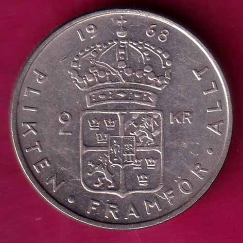 Sweden 2 Kronor – Gustaf VI Adolf 1968–@HUB3595