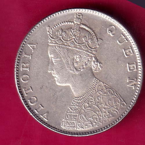 BRITISH INDIA 1862 VICTORIA QUEEN ONE RUPEE BEAUTIFUL SILVER COIN@HUB5205