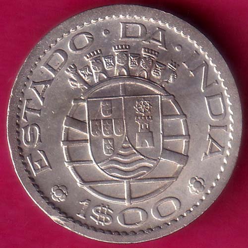 PORTUGUESE INDIA GOA 1 ESCUDO 1959 COIN–@HUB5742
