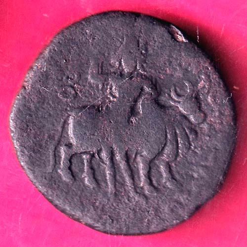 Copper Tetradracham of Vima Kadphises of Kushan Dynasty Nandi and shiva@HUB5095