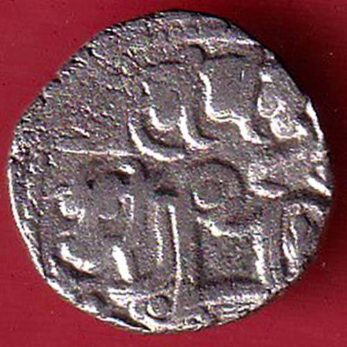 Hindushahia, kabul n gandhara silver drachma horseman n bull:- OO3302
