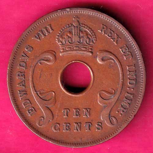 EAST AFRICA 1936 TEN CENTS, Georgivs VI REX ET IND.IMP –@HUB3830