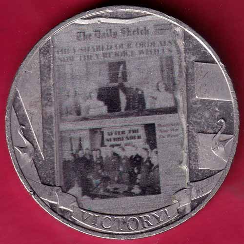 2020 VE-DAY VICTORY ELIZABETH II GIBRALTAR unc ONE CROWN VE-DAY VICTORY–@HUB2406