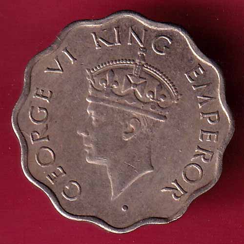 BRITISH INDIA 1946 KING GEORGE VI ONE ANNA BEAUTIUFL COIN –@HUB1762