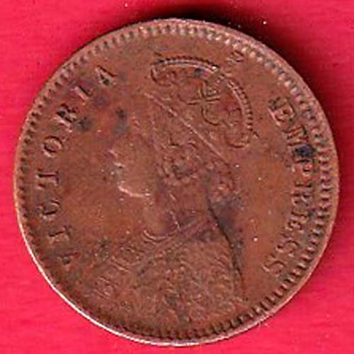 british india 1901 1/12 anna victoria empress copper coin–OO5791
