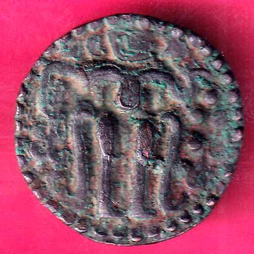 cylone chola sahasa malla beautiful copper coin-OO586