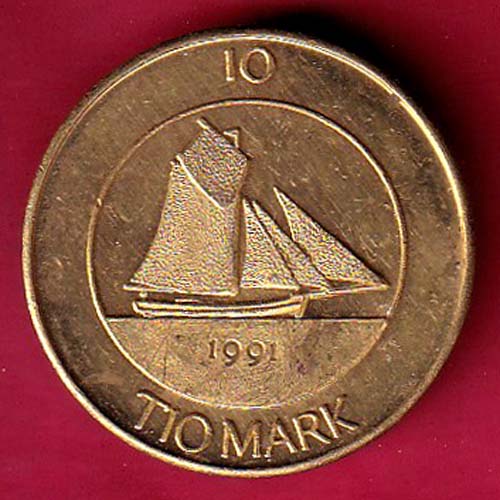 Finland 10 Markkaa Aland 1991 tio deler tio mark – OO2689