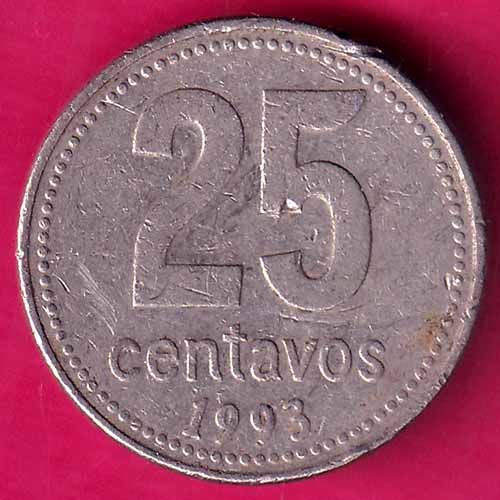 REPUBLICA ARGENTIVA - 25 CENTAVOS - 1993UNION Y LIBERTAD-OO692