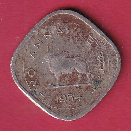 republic india 1954 two annas coin–OO5342