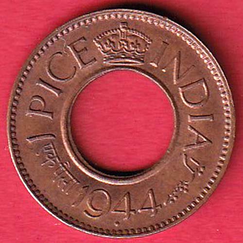 British india king george vi 1944 one pice copper coin:- OO3006