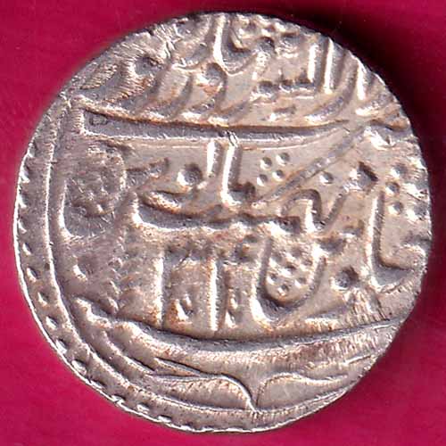 Maratha Conf. Ry 34 Shah Alam Saharanpur Mint One Rupee Rare Silver Coin:- OO427