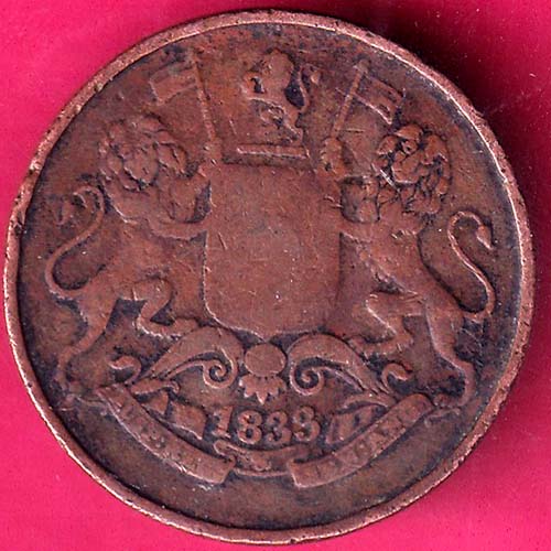 east india company 1833 Quarter Anna Pice copper coin–@HUB4103