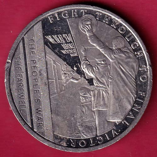 Gibraltar Elizabeth II The People's War Half Crown–@HUB2044