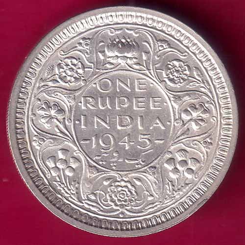 British India 1945 Bombay Mint George Vi One Rupee–@HUB2538