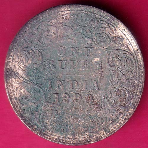 British india 1900 victoria empress one rupee scarce silver coin–@HUB3242