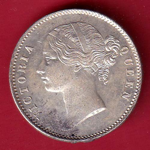 EAST INDIA COMPANY 1840 DIVIDED LEGENDVICTORIA QUEEN ONE RUPEE SILVER COIN-oo5749