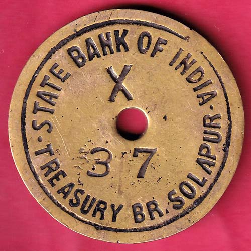 BANK TOKEN: STATE BANK OF INDIA TRESURY BR.SOLAPUR 37–@HUB2135