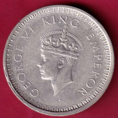 British India 1942 Bombay Mint George VI One Rupee Beautiful Silver Coin:-s2635