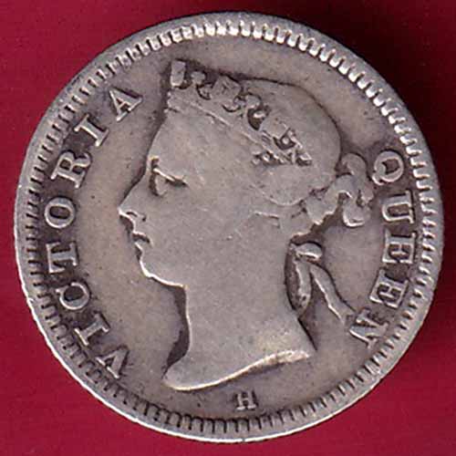Victoria Queen Hong-Kong 1889 Five Cents :- S2504