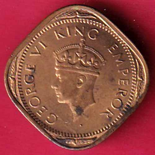 british india 1943 two annas george vi -VA276