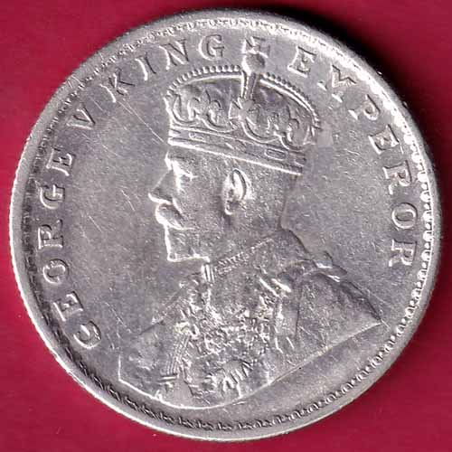 British India 1919 George V One Rupee Silver Coin :- S2330