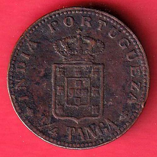 India Portuguese 1/4 Tanga Carlos I 1903 Coin:-oo4551