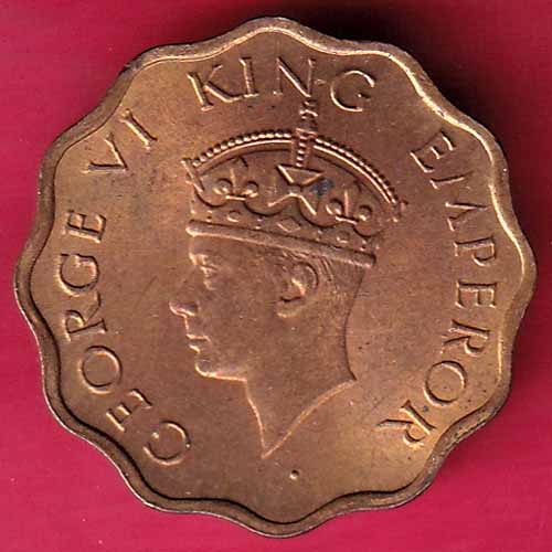 British India 1942 George Vi 1 ANNA COIN :- S2240