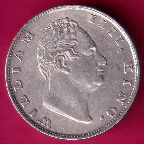 EAST INDIA COMPANY 1835 WILLIAM IIII KING GEORGE ONE RUPEE SILVER COIN–@HUB3761