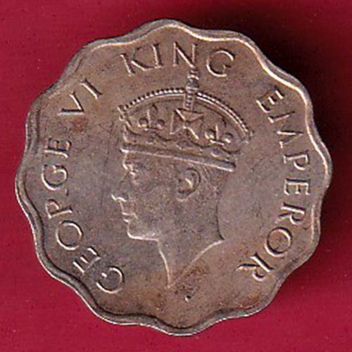 BRITISH INDIA 1946 GEORGE VI 1 ANNA COIN  – OO2541