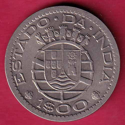 PORTUGUESE INDIA GOA 1 ESCUDO 1959 COIN  – S1984