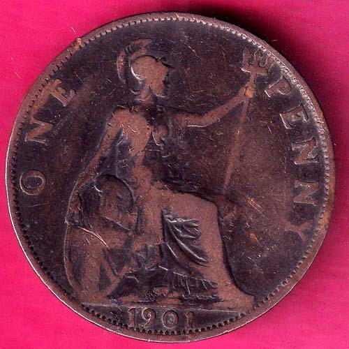 ONE PENNY 1901 WORLD COIN:- OO1872