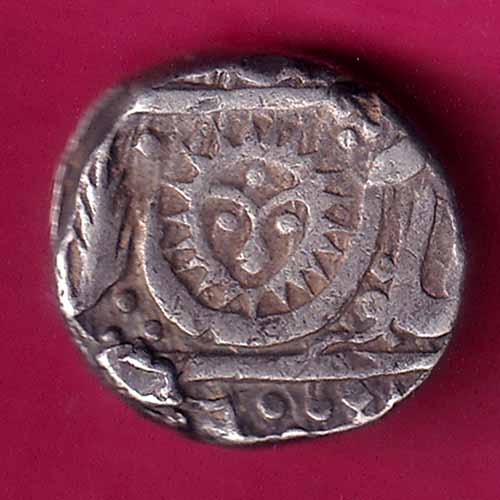 INDORE STATE SUN FACE INO SHAH ALAM II MALHAR RAO ONE RUPEE SILVER COIN–@HUB3531
