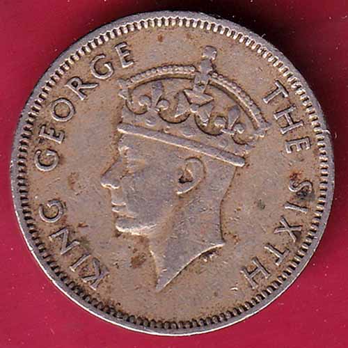 British India King George The Sixth Mauritius 1950 Half Rupee  – S1920