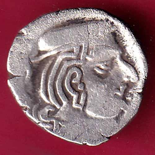 ANCIENT INDIA KSHATRAP DYNASTY KING PORTRAIT SILVER COIN - S1755