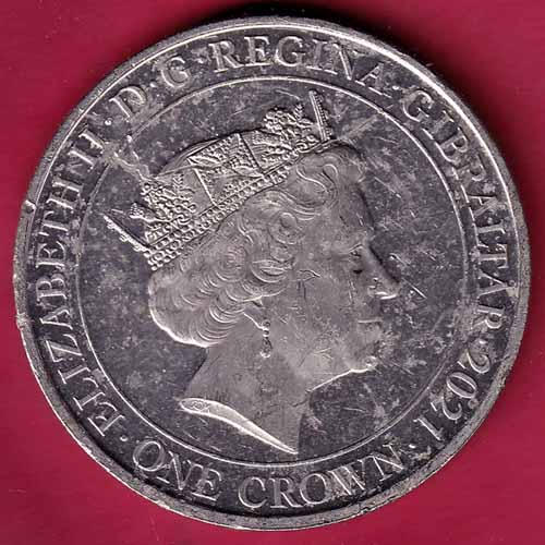 Elizabeth II D.G. Regina Gibraltar 2021 One Crown  : S2455