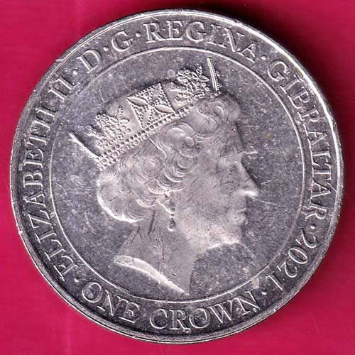 ONE CROWN 2021 ELIZABETH II D.G.REGINA.GIBRALTAR :- OO173