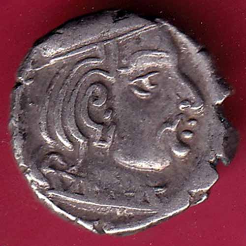 ANCIENT INDIA KSHATRAP DYNASTY KING PORTRAIT SILVER COIN - S1640