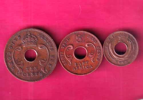 EAST AFRICA 10-5-1 CENTS SET:- OO1053