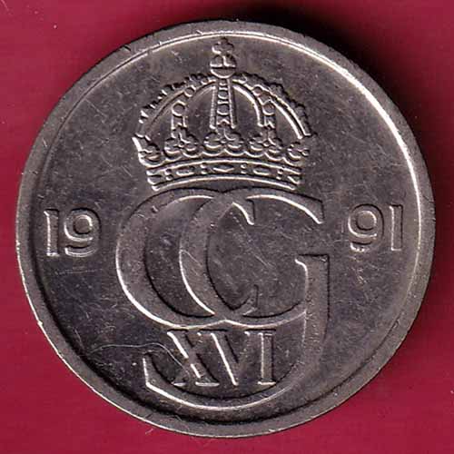 World Coin Sverige 50 Ore (1991) XVI CG :- S2285