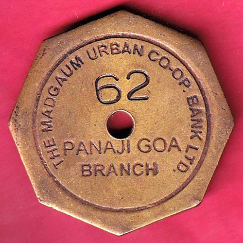 BANK TOKEN: THE MADGAUM URBAN CO-OP.BANK LTD.PANAJI GOA BRANCH 62–OO2412
