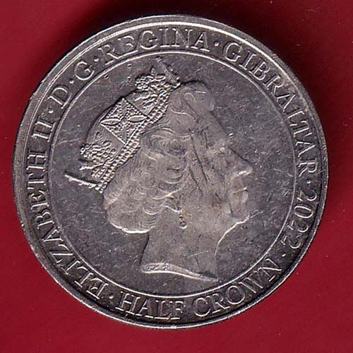 the right ti live in peace elizabeth ii d.g. regina gibraltar 2022 half crown  :- OO3705