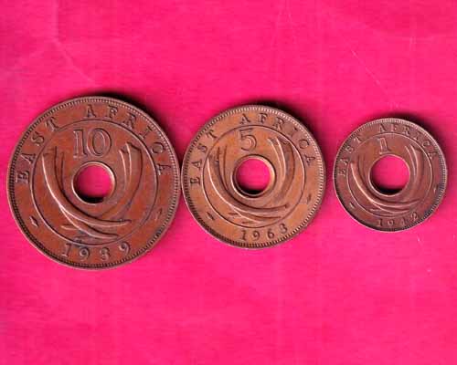 EAST AFRICE 3 COINS SET -OO665