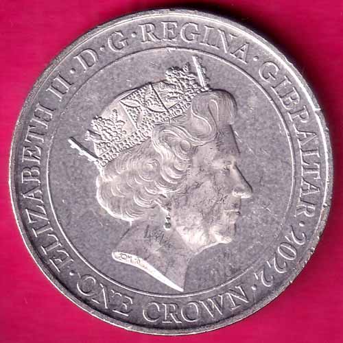 Gibraltar 2022 Elizabeth II D.G.REGINA ONE CROWN RARE COIN:- OO945