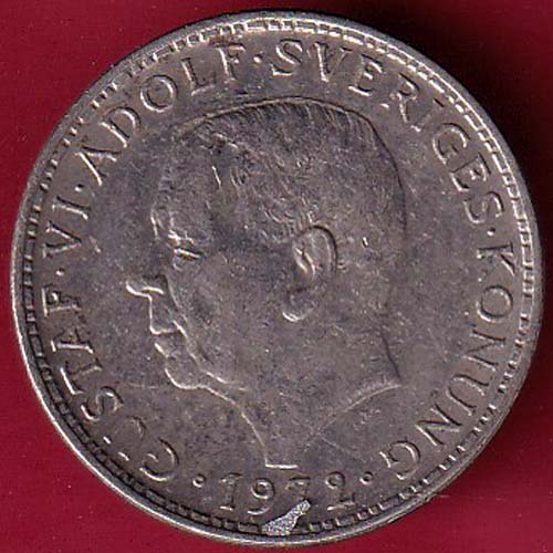 Sweden 5 Kronor – Gustaf VI Adolf 1972 –VA892